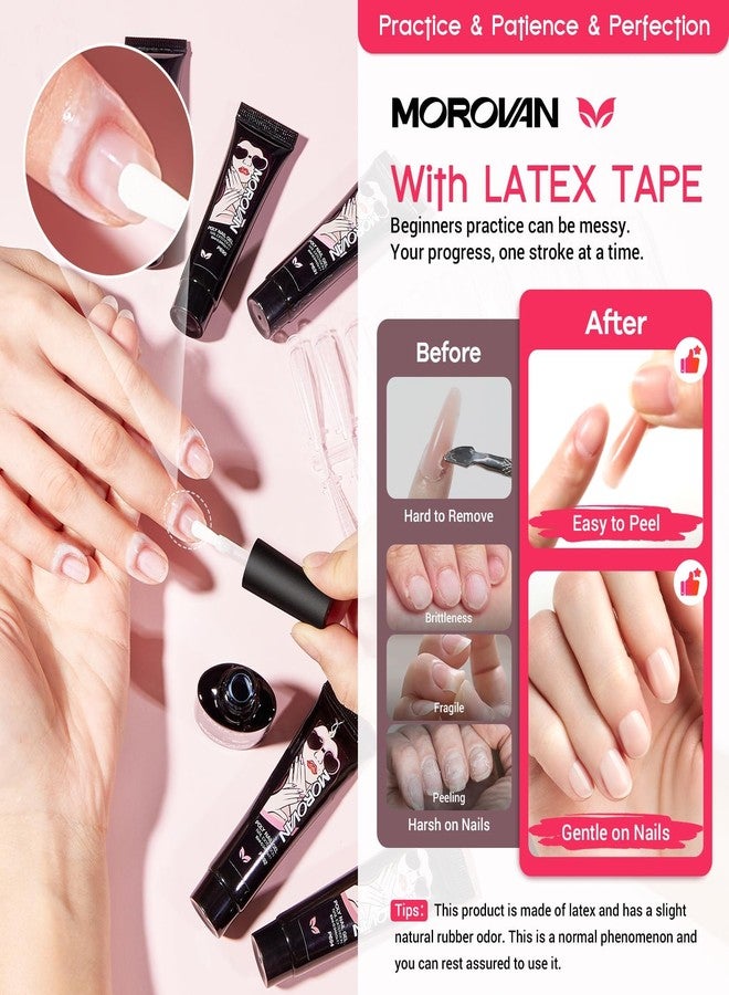 Morovan Poly Gel Nail Kit: All-in-One Beginners Practice Full Set With UV light & Slip Solution For Teens Nail Extension Gel Kit Starter At Home User Friendly & Salon Results for Home Manicures - Image 4